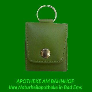 Homeopathic green leather pocket case for 5