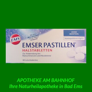 EMSER Pastillen ohne Menthol 30 Lutschtabletten