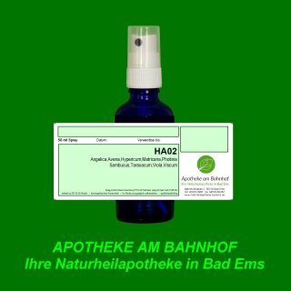 HA02 spagyric remedy mixture 50ml as spray