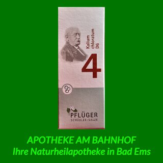 Nr.4 Pflüger Schüssler Globules kalium muriaticum 6D