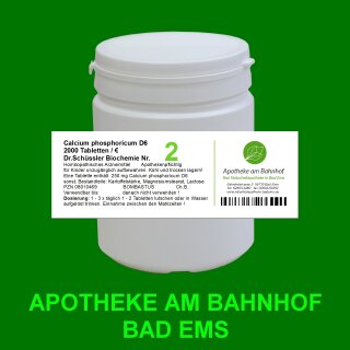 Schüßler-Salz Nr.2 Calcium phosphoricum D6  2000 Tabletten