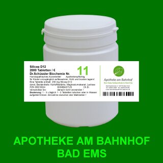 Cell-salt (Schüssler) nr.11 silicea 12D Bombastus 2000 tablets