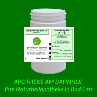 Cell-salt (Schüssler) nr.10 natrium sulfuricum 6D Bombastus 4000 tablets