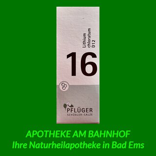 Pflüger Biochemie nach Dr.Schüßler Nr.16 Globuli Lithium chloratum D12 (15g)