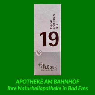 Pflüger Biochemie nach Dr.Schüßler Nr.19 Globuli Cuprum arsenicosum D12 (15g)